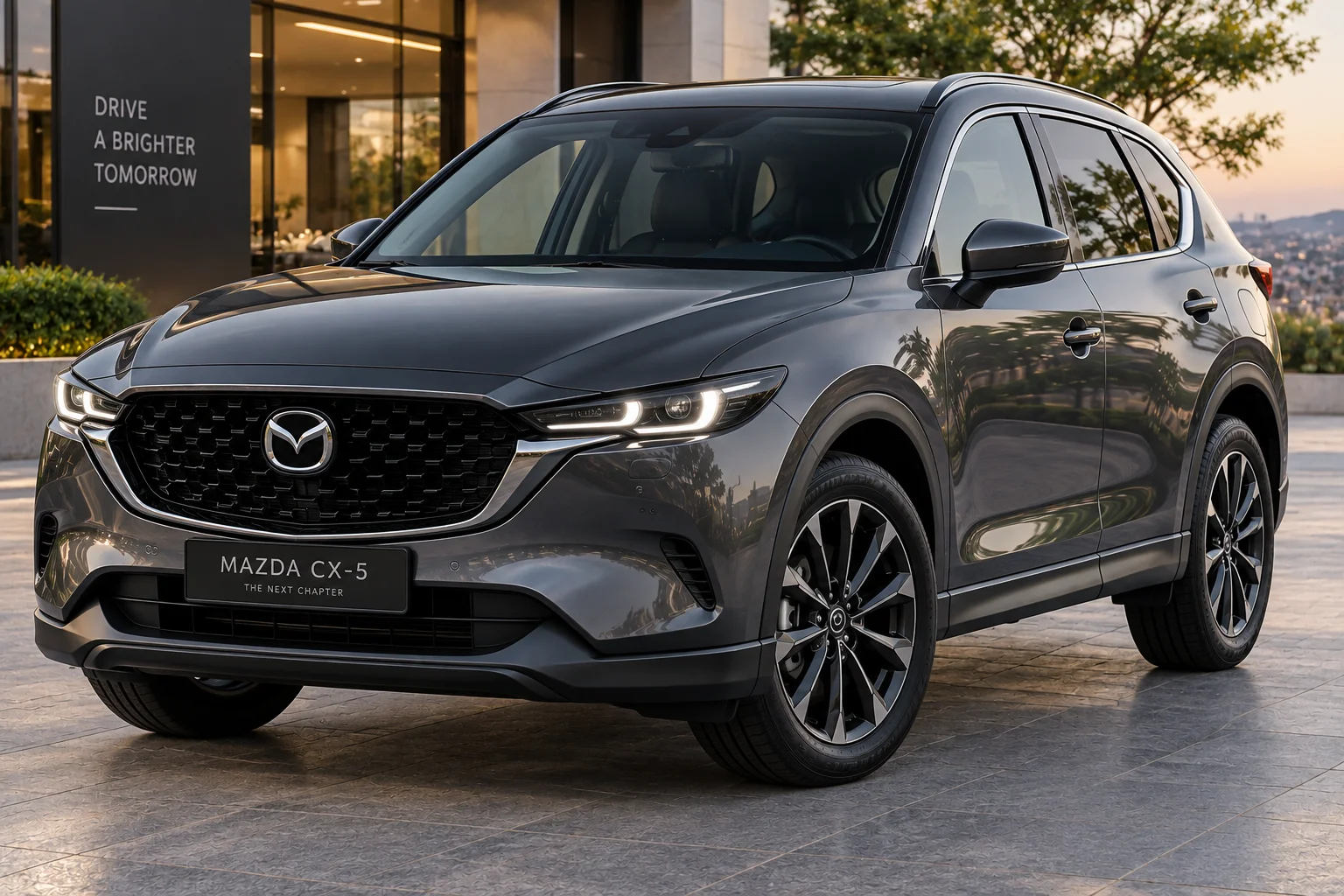 Illustration IA d'une Mazda CX-5 gris graphite